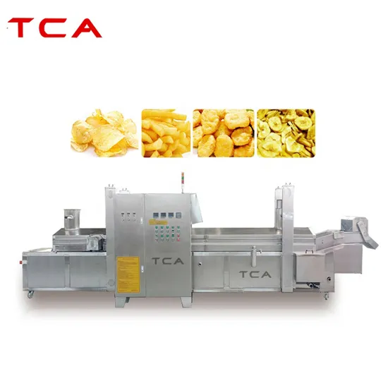 Freidora automática de papas fritas con aceite TCA. Precio continuo de papas. Freidora de semillas de girasol y gyozas.