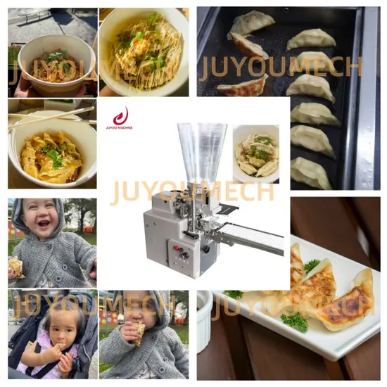Máquina comercial totalmente automática para hacer pelmeni, gyozas y empanadas japonesas